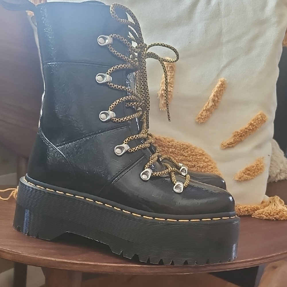 Dr. Martens Shiny Black Platform Boots